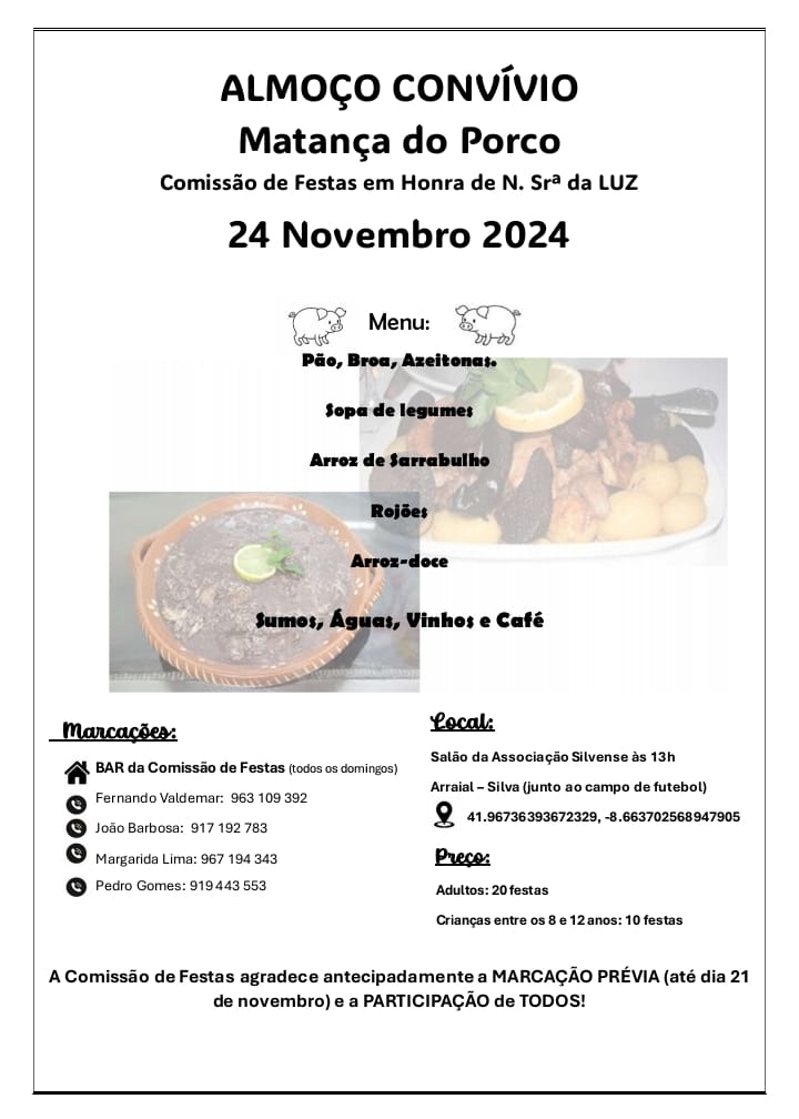 Almoço Convívio - Comissão de Festas em Honra de Nossa Senhora da Luz